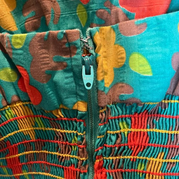 Handmade Vintage Green Floral Dress - Picture 6 of 6